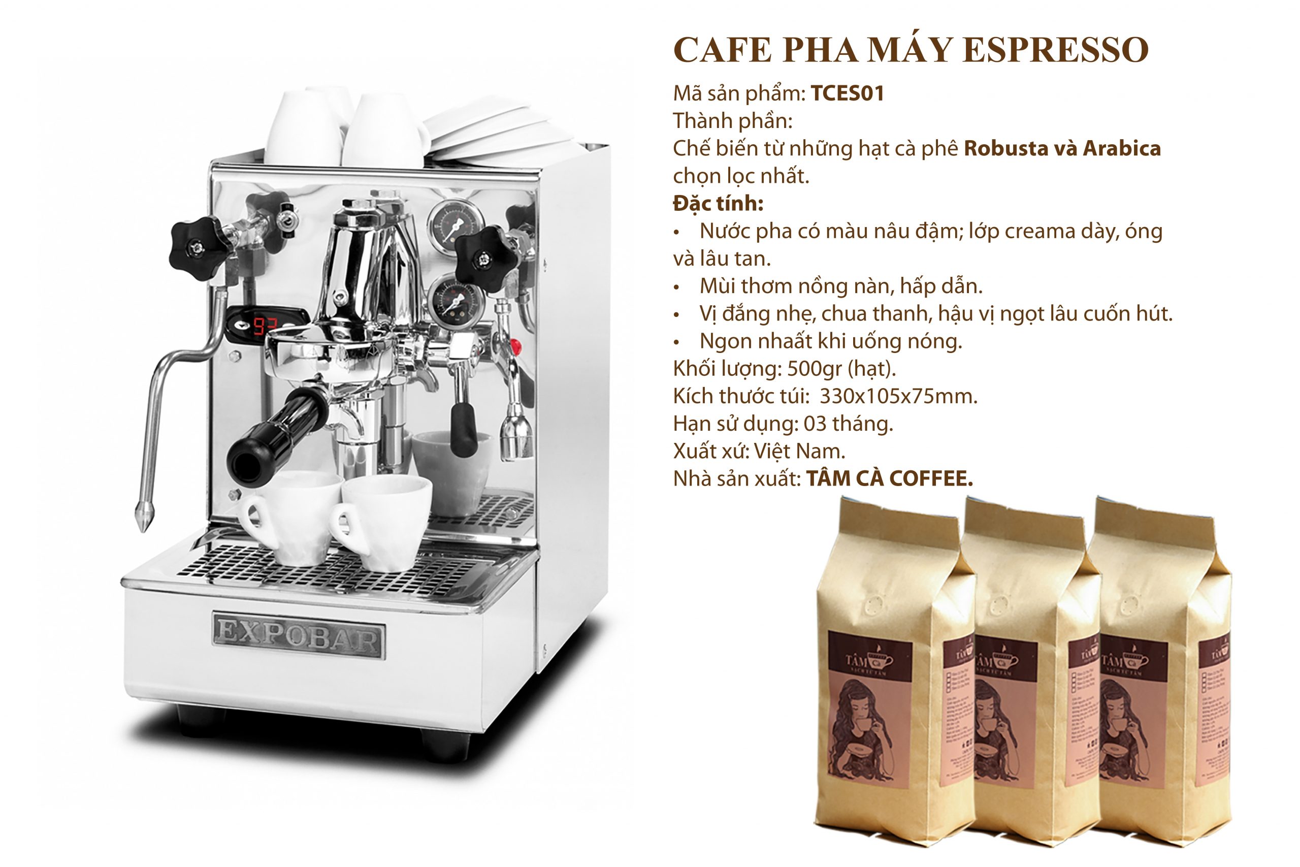 Tâm Cà Coffee ra mắt dòng cà phê rang xay đặc dụng